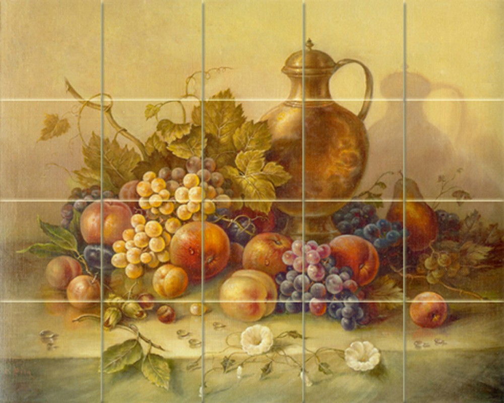 20 x 16 Art Mural Tumbled Marble Kitchen Decor Tile 337
