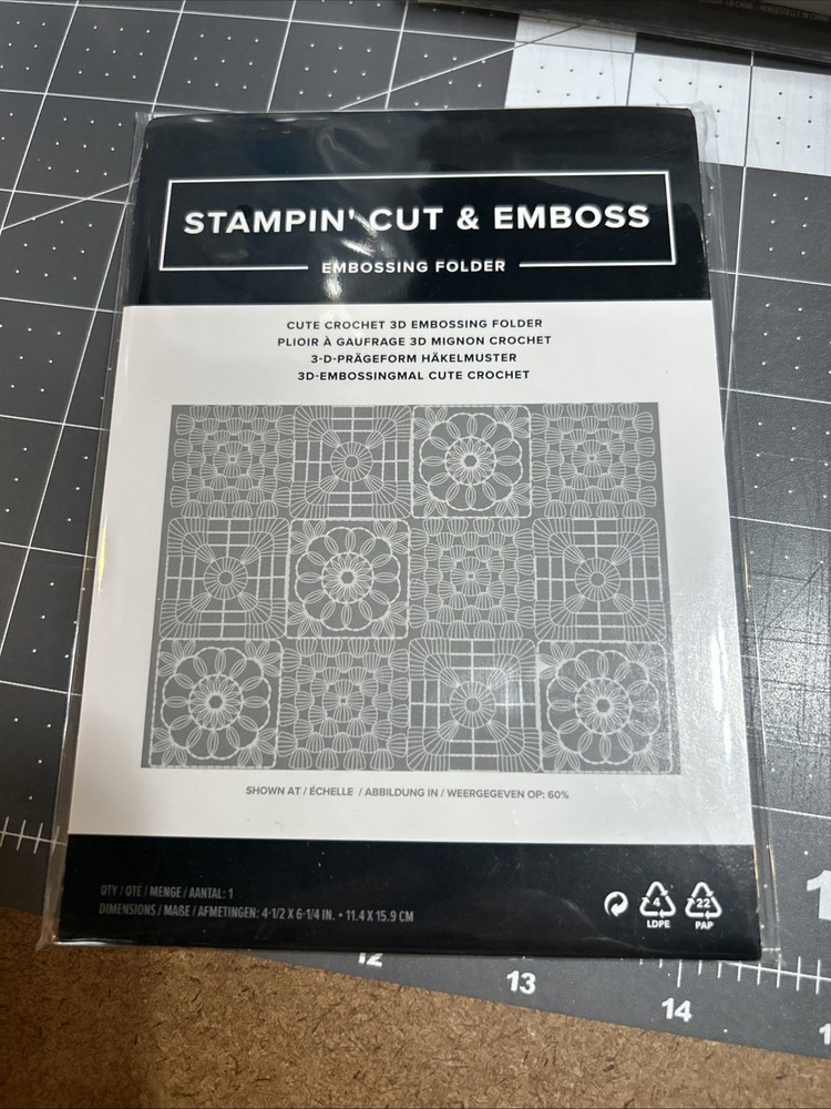 CUTE CROCHET 3D Embossing Folder Stampin Up Craft Background