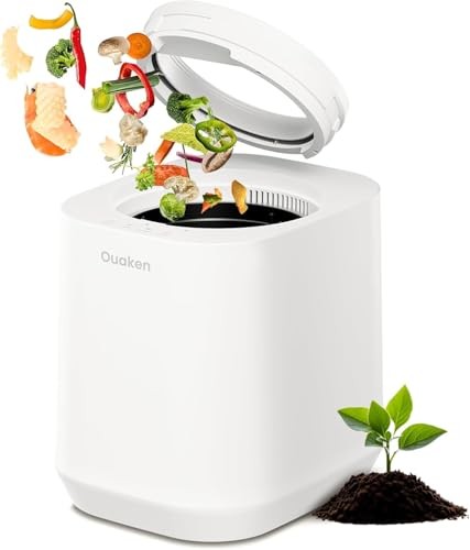 4L Electric Composter for Kitchen, Smart Countertop Compost Bin, Odorless White