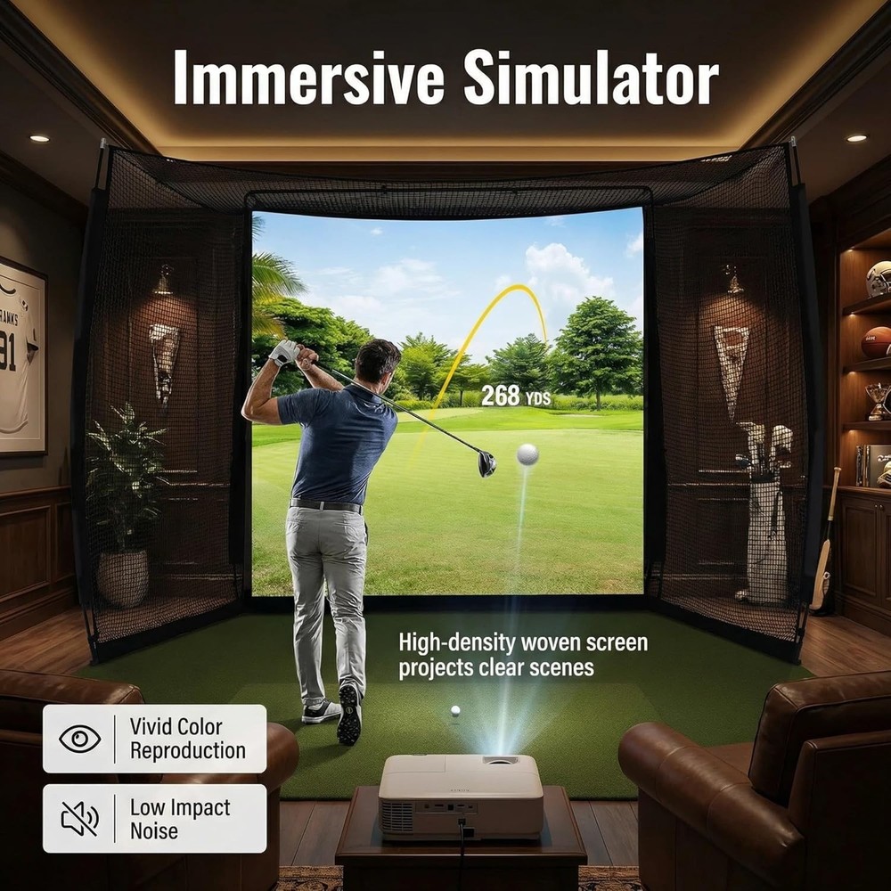 Golf Simulator Net, Net Return, for Garage, Hitting, Backyard, Driving, Indoor