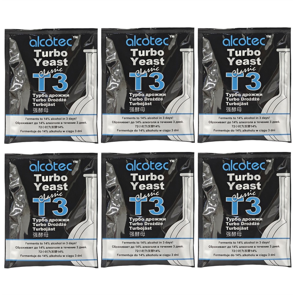 Alcotec Turbo Yeast Classic T3 120g (Pack of 6)