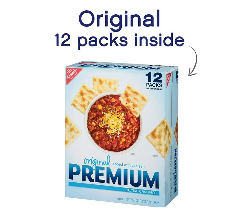 Premium Saltine Crackers Original 4 oz 12 Pack Fresh Snack Boxes