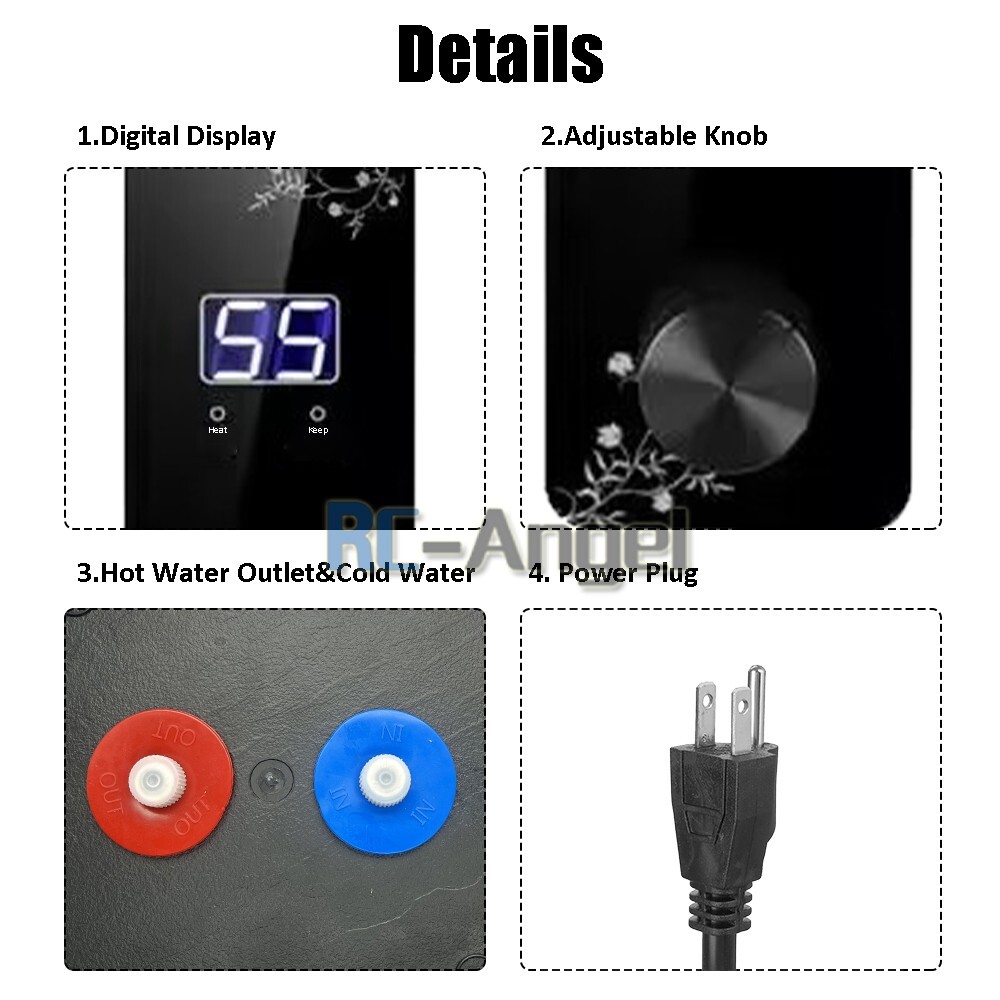 10L Electric Tank Water Heater Digital Display Kitchen Bathroom Home 95°F-167°F