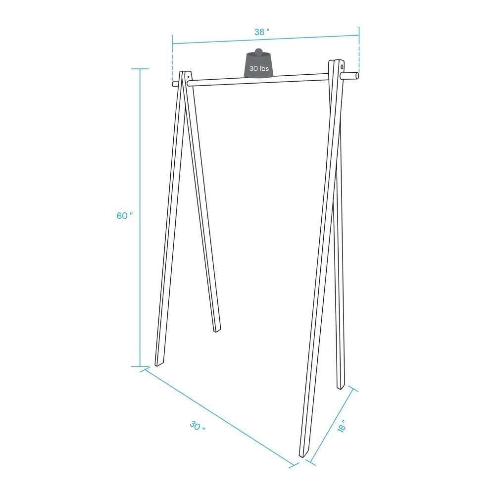 Solid Wood Collapsible Garment Rack - No Tool Assembly, Aesthetic Design