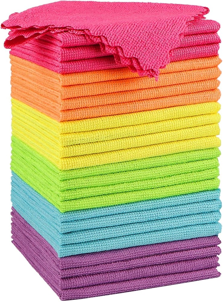Orighty Microfiber Cleaning Cloth, 24 Pack Highly Absorbent Cleaning Rags, House