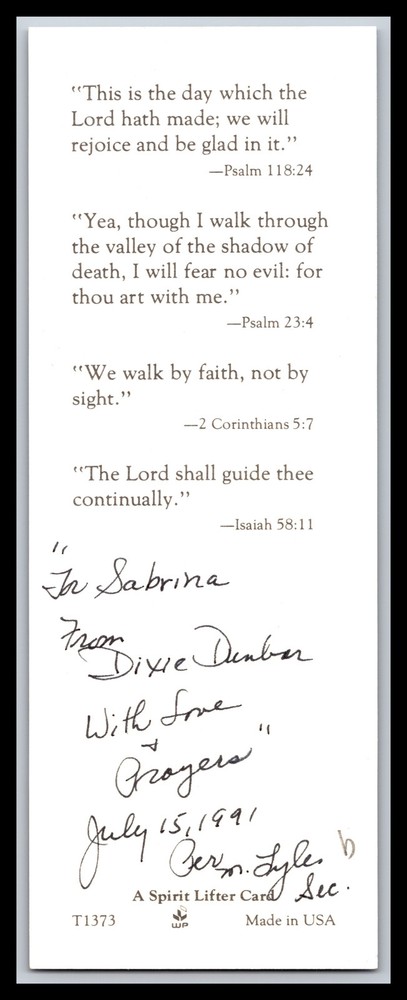 Dixie Dunne - Actress - 2x7 Bookmark - Signed / Autograph (b)