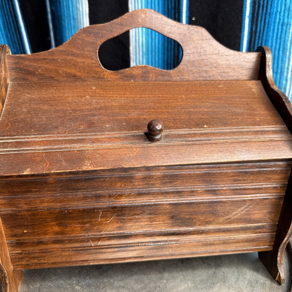 Vintage Sewing Basket Box Wooden