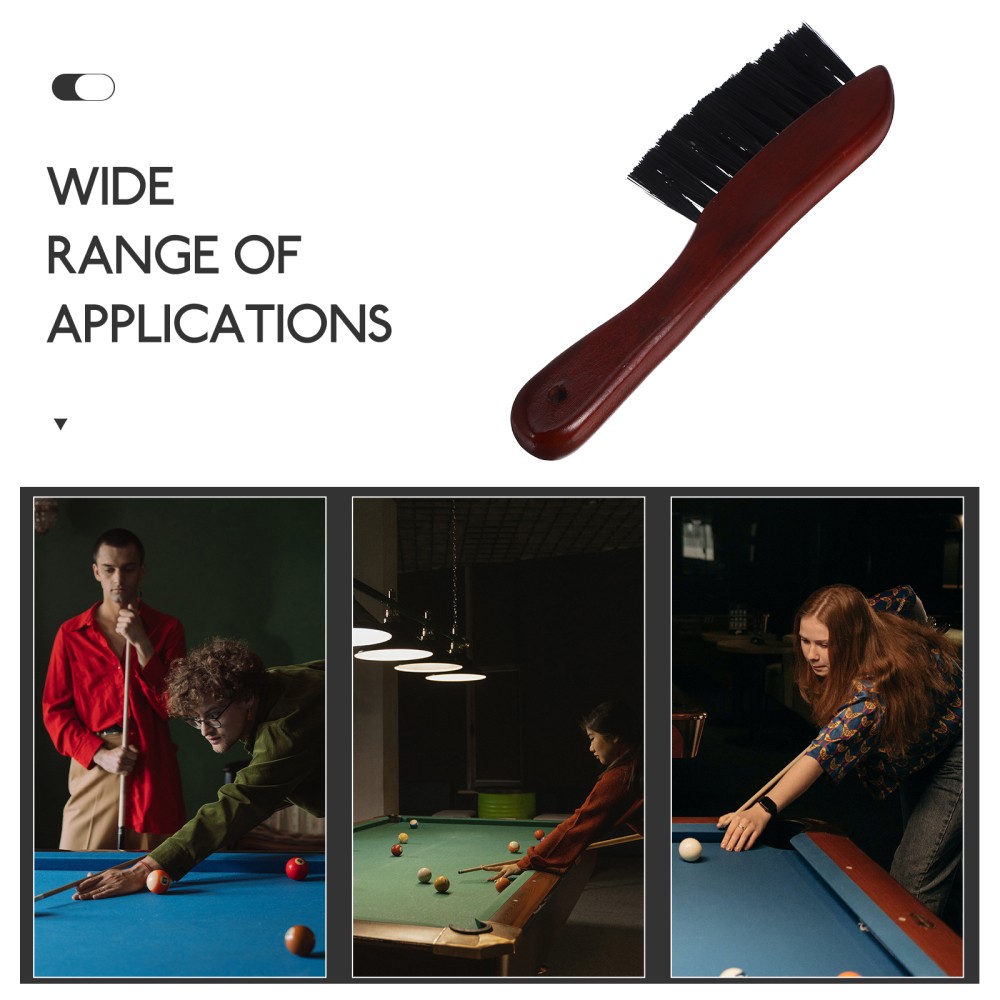 Pool Table Brush Cleaning Tool Wooden Handle Billiard Table Sweeper Accessory