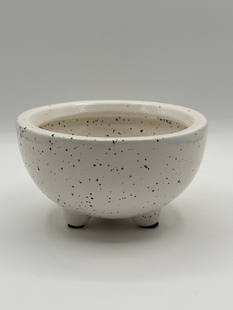 Anthropologie IRIS RAINBOW 5.5" Stoneware Planter Footed Pot