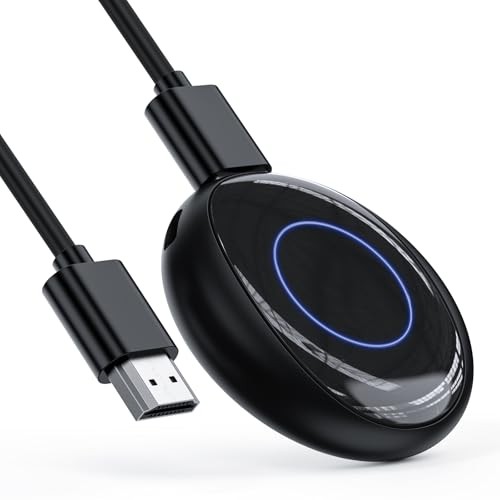 Wireless HDMI Display Dongle Adapter, One-Click Streaming Video/Audio/File