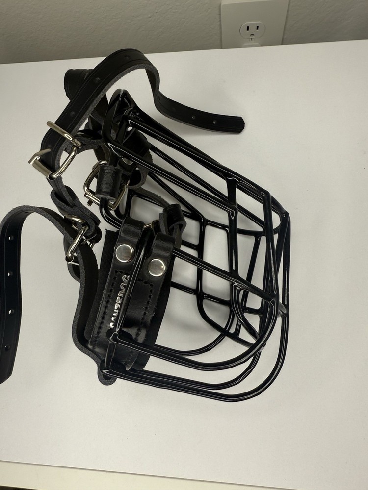 BronzeDog Durable Tough Metal & Leather Dog Muzzle