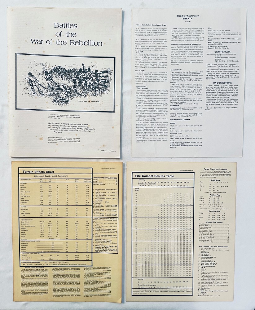 Road to Washington Command Perspectives 1979 UNPUNCHED MINT + DOUBLE MAPS