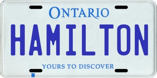 Hamilton Ontario Canada Aluminum License Plate