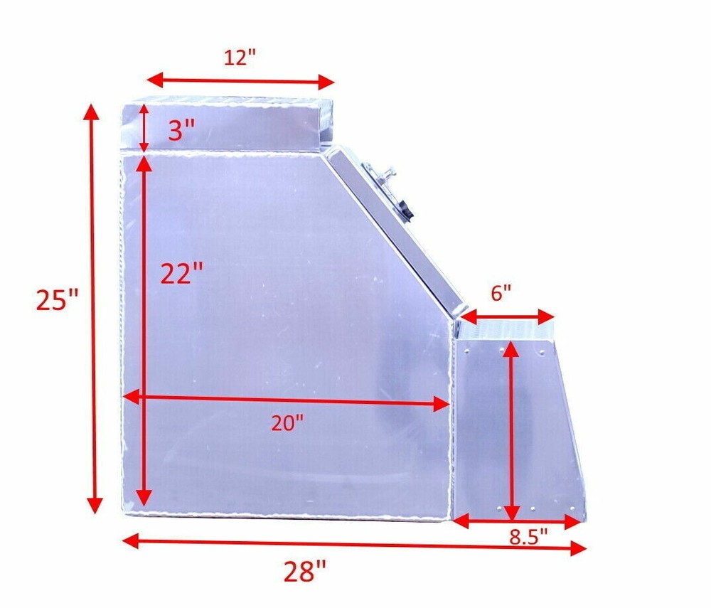 12" Aluminum Step Semi Toolbox DIAMOND PLATE New