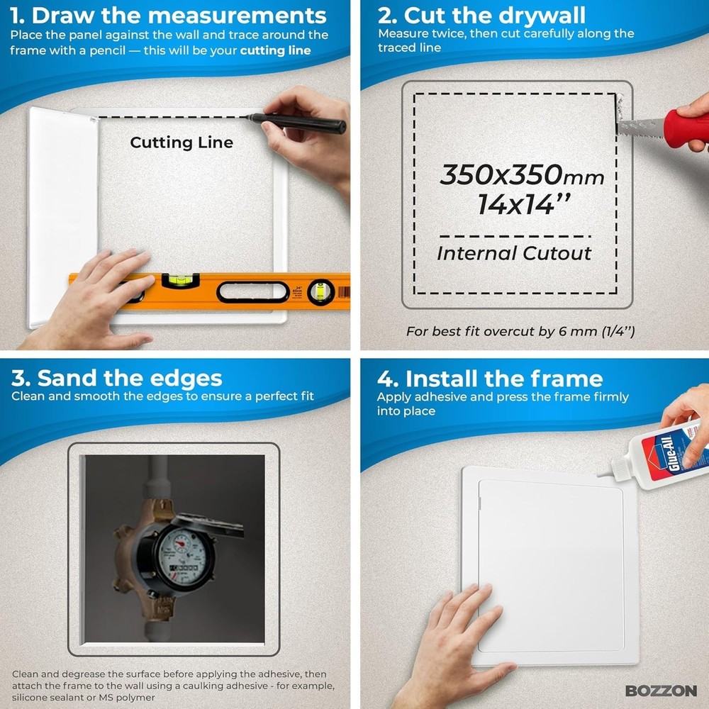 Versatile 14x14 Drywall Access Door with - White Panel