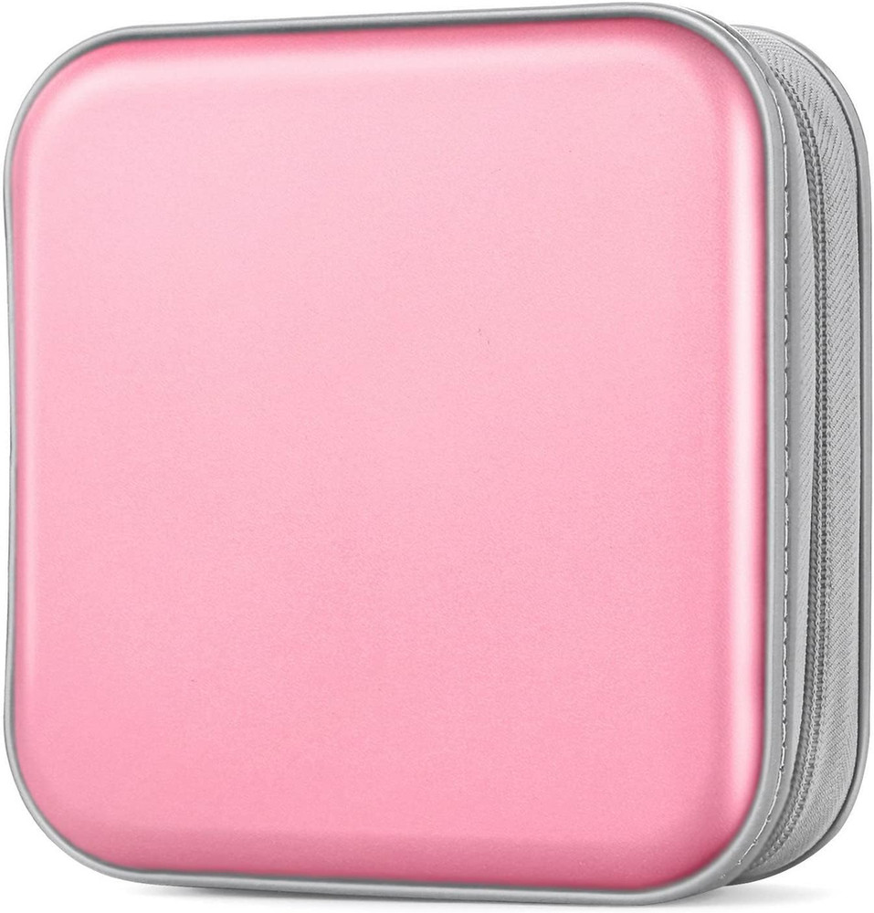 CD/DVD Case Wallet, Light Pink, 48 Capacity, Durable Plastic and Non-Woven Fabri