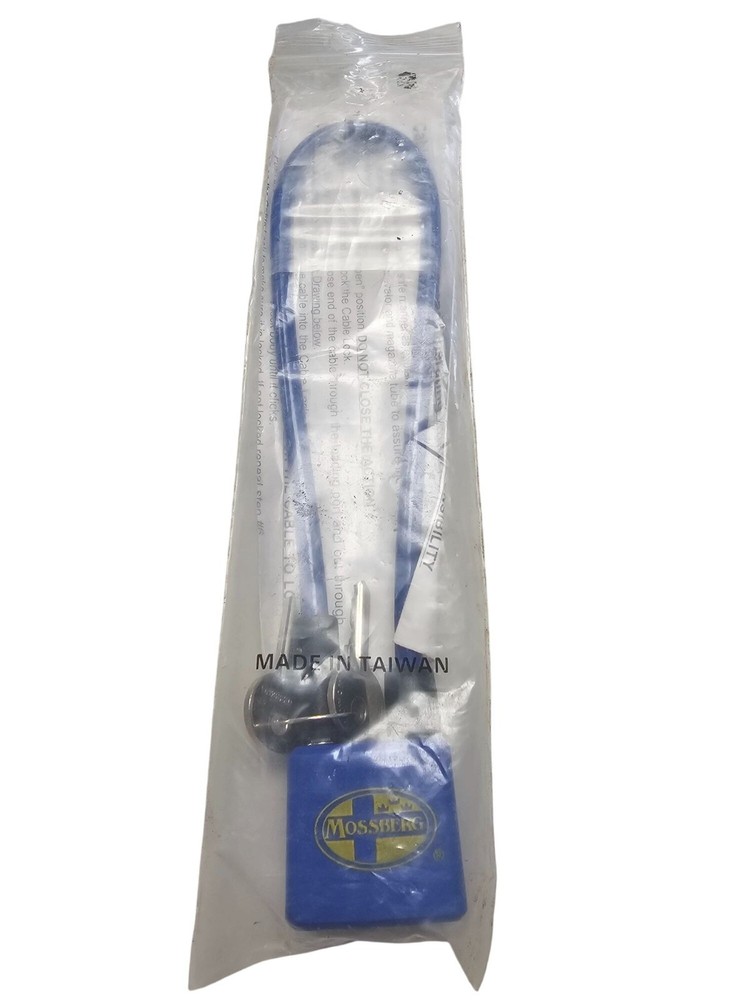 Mossberg Cable Gun Lock W/ 2 Keys Durable Security Blue