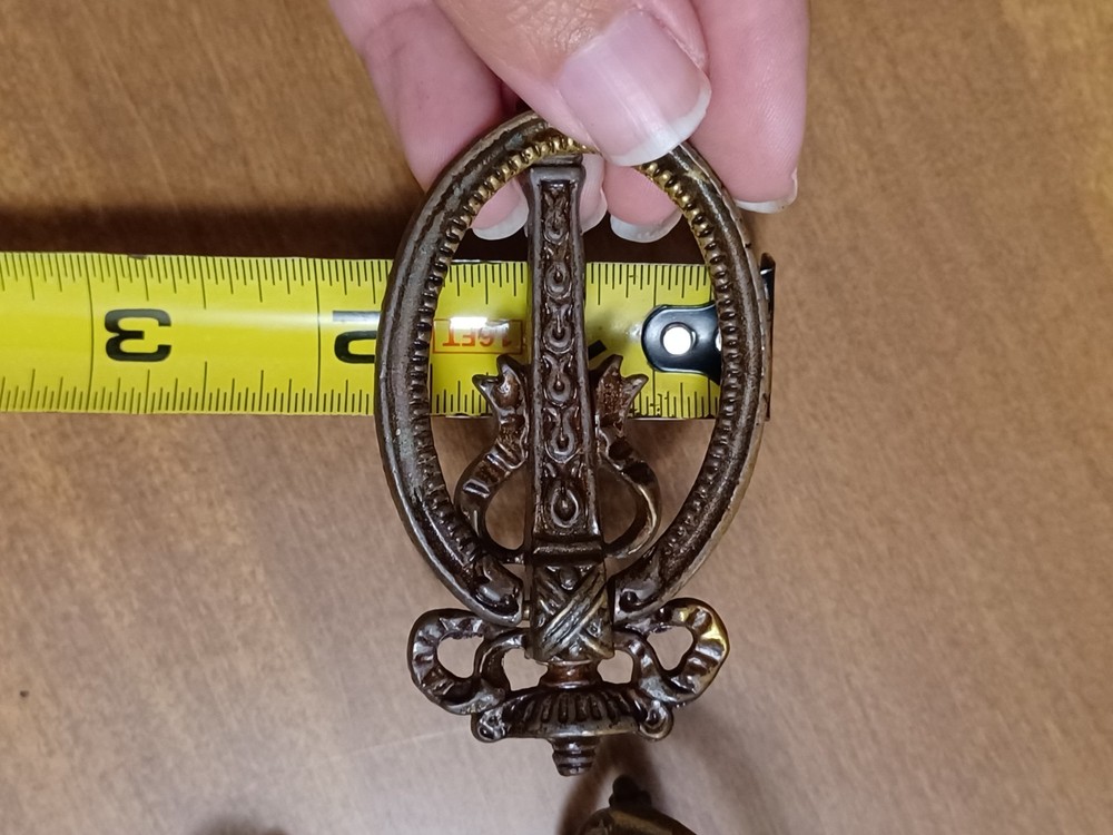 Vintage Brass Drawer Ring Pulls 5 DISTRESSED Two Sizes 3857-3417/3856-3415
