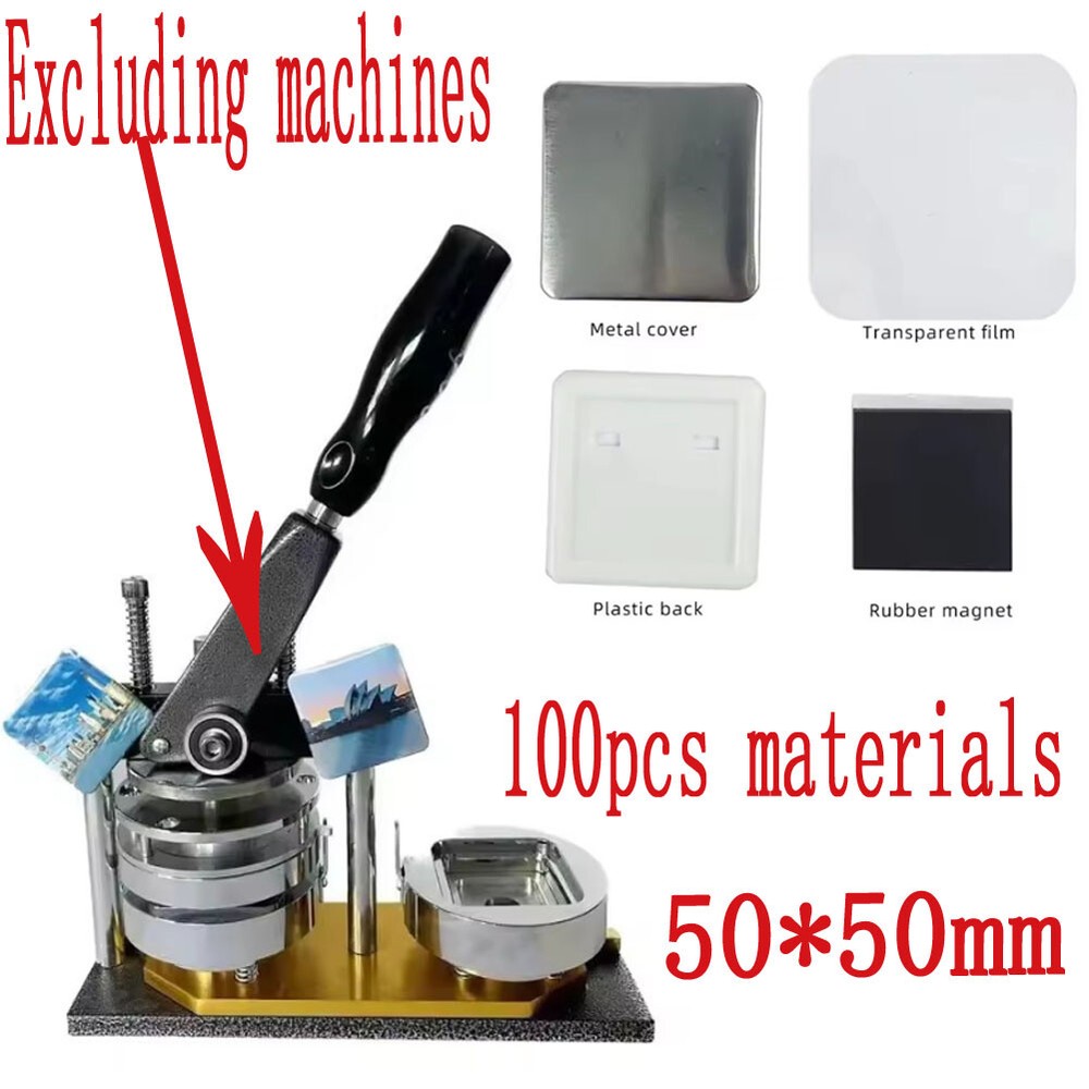 100pcs Materials for 50*50mm Rectangle Fridge Magnet Making Machine High Quality