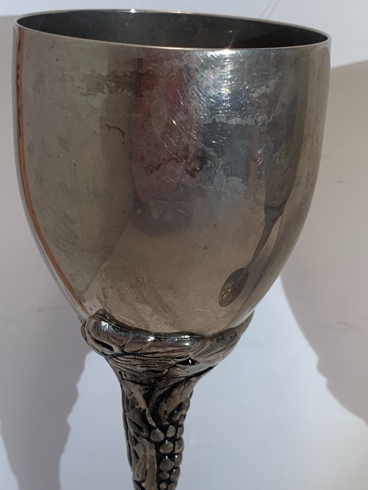 Godinger Silverplate Goblets, Grapes, READ