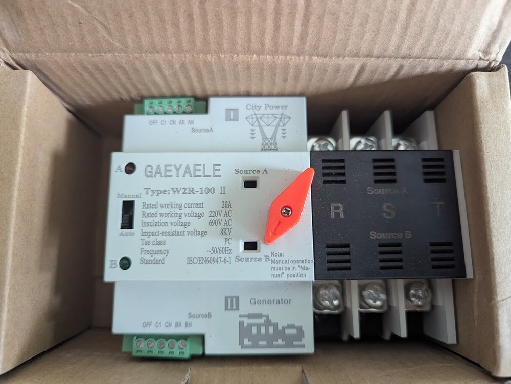 GAEYAELE Automatic Transfer Switch – Three Phase ATS 20A 220V