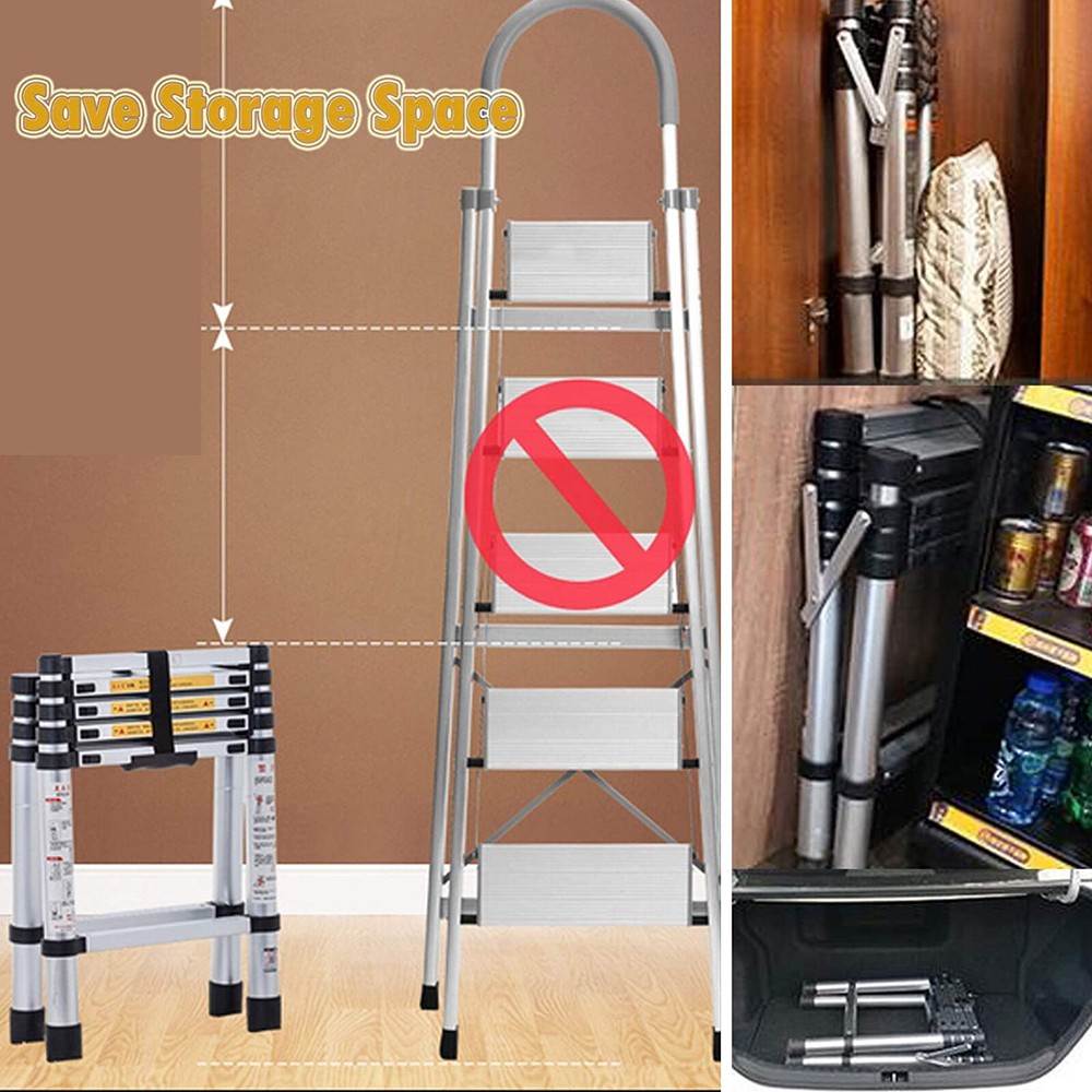 Step Ladder Extension Telescoping Lightweight Portable Folding Telescopic