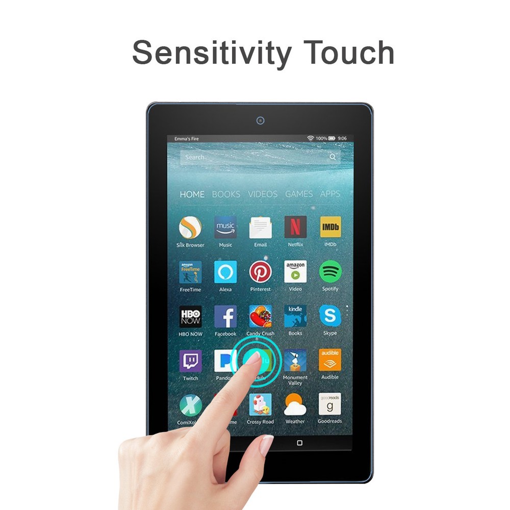 Tempered Glass Screen Anti Scratch Protector for Amazon Fire HD8 (7th Gen-2017)
