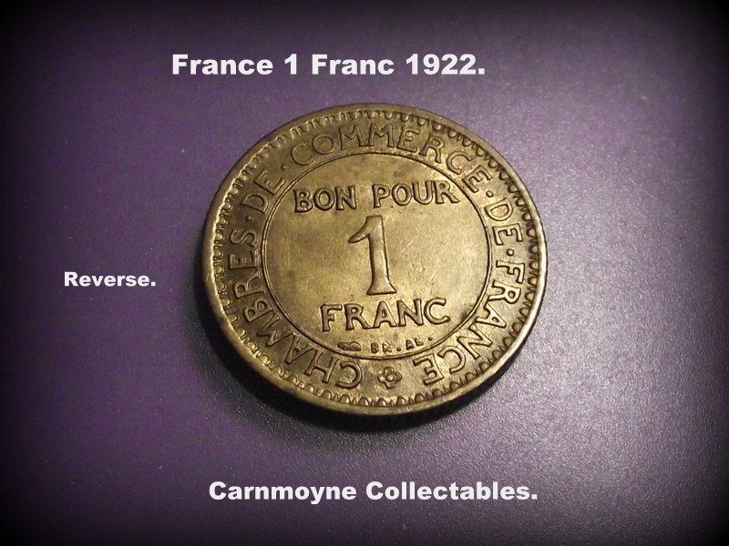 France 1 Franc 1922.AH6898.