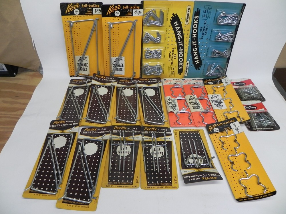 132 Peg Board Hooks Vintage on Original Retail Cards