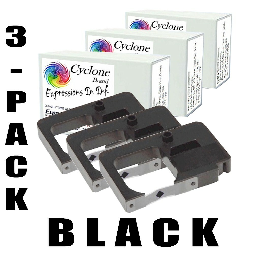 3-Pack, Simplex Combo 50/100/125 Compatible Ribbon Cartridge BLACK