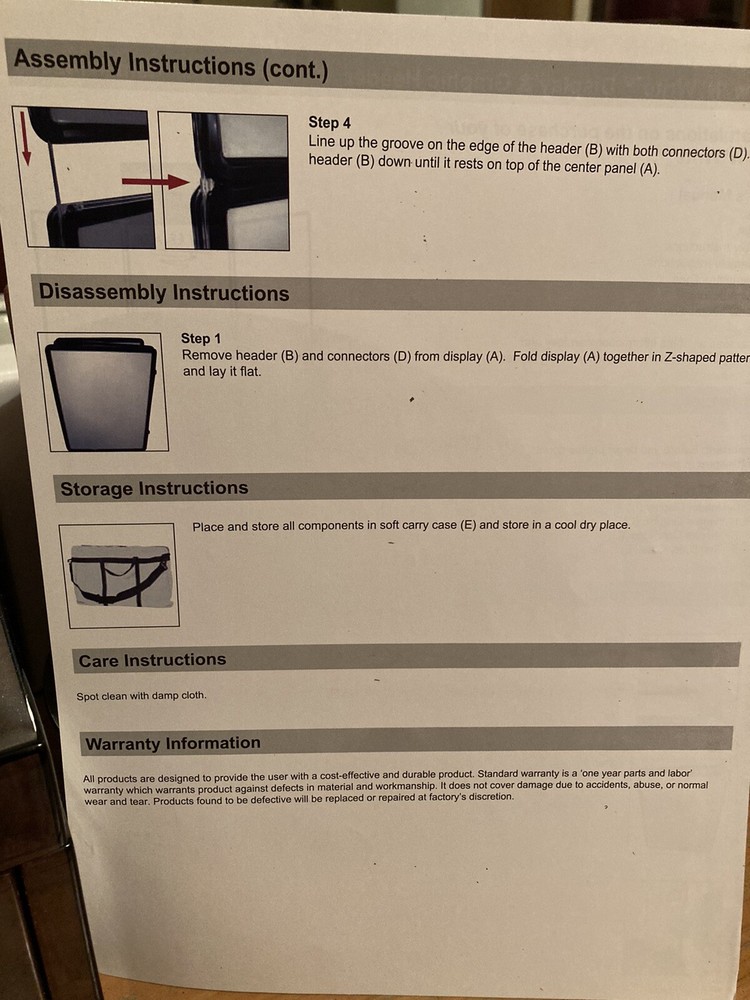 4’ Show N Write Display & Graphic Header Business Presentation Boards With Case