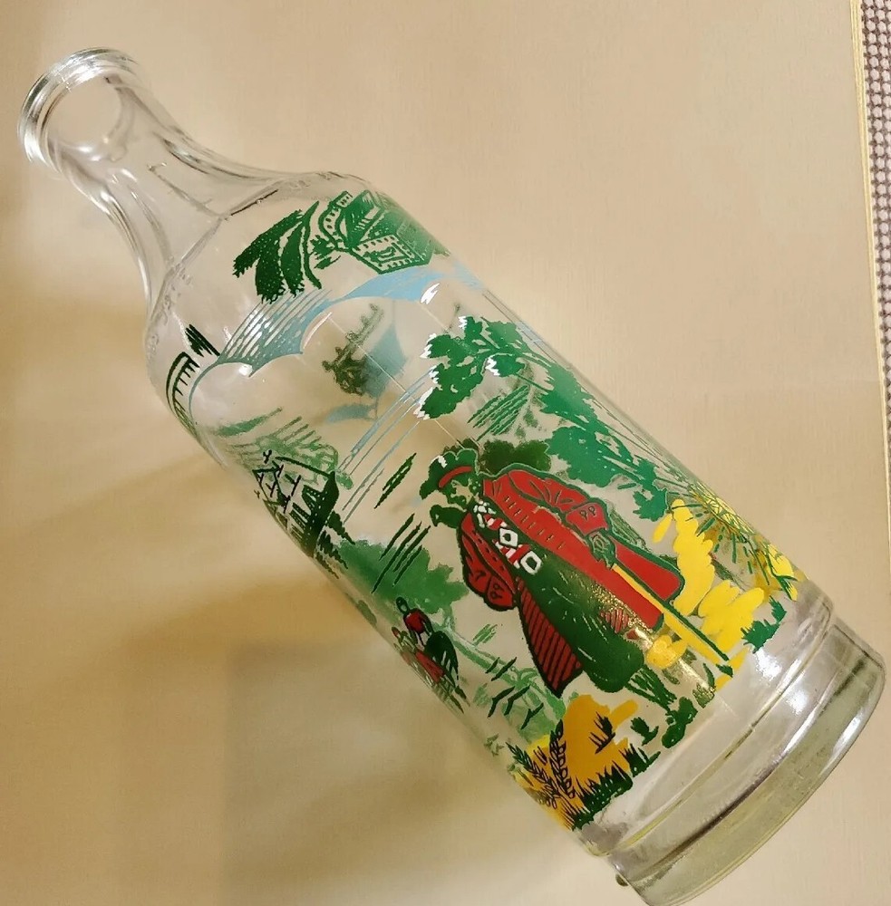 Vintage Bottle Multi Color Applied Pirates Treasure Mariners Compass 11" Tall