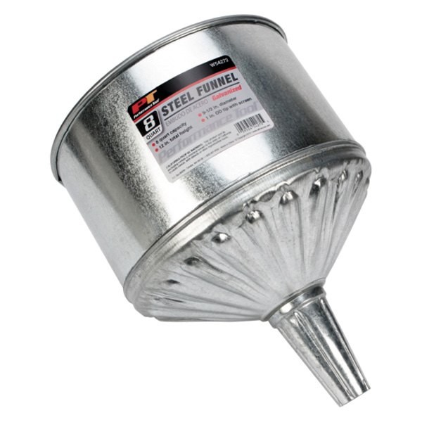 Performance Tool 2 gal 9.5" Gray Galvanized Steel Funnel