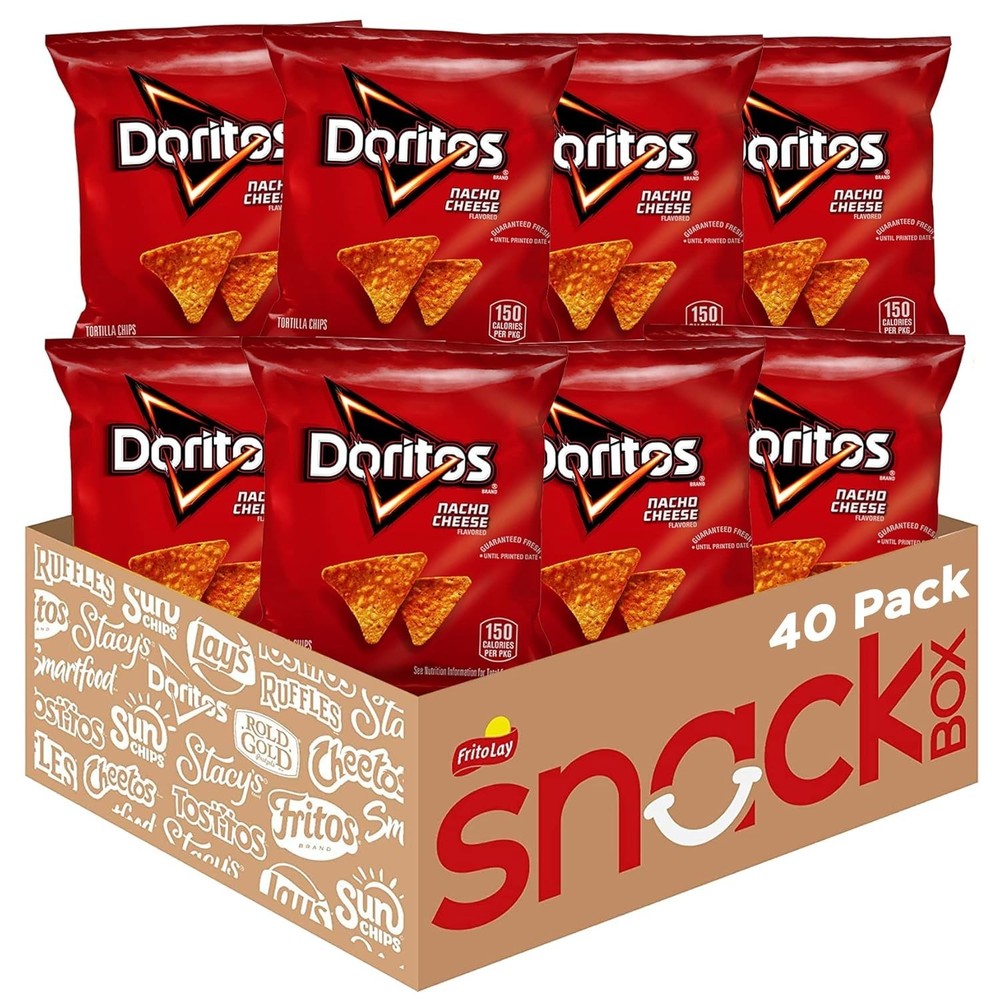 Ready-to-Go Nacho Cheese Tortilla Chips - 40 Count Pack for Ultimate Convenience