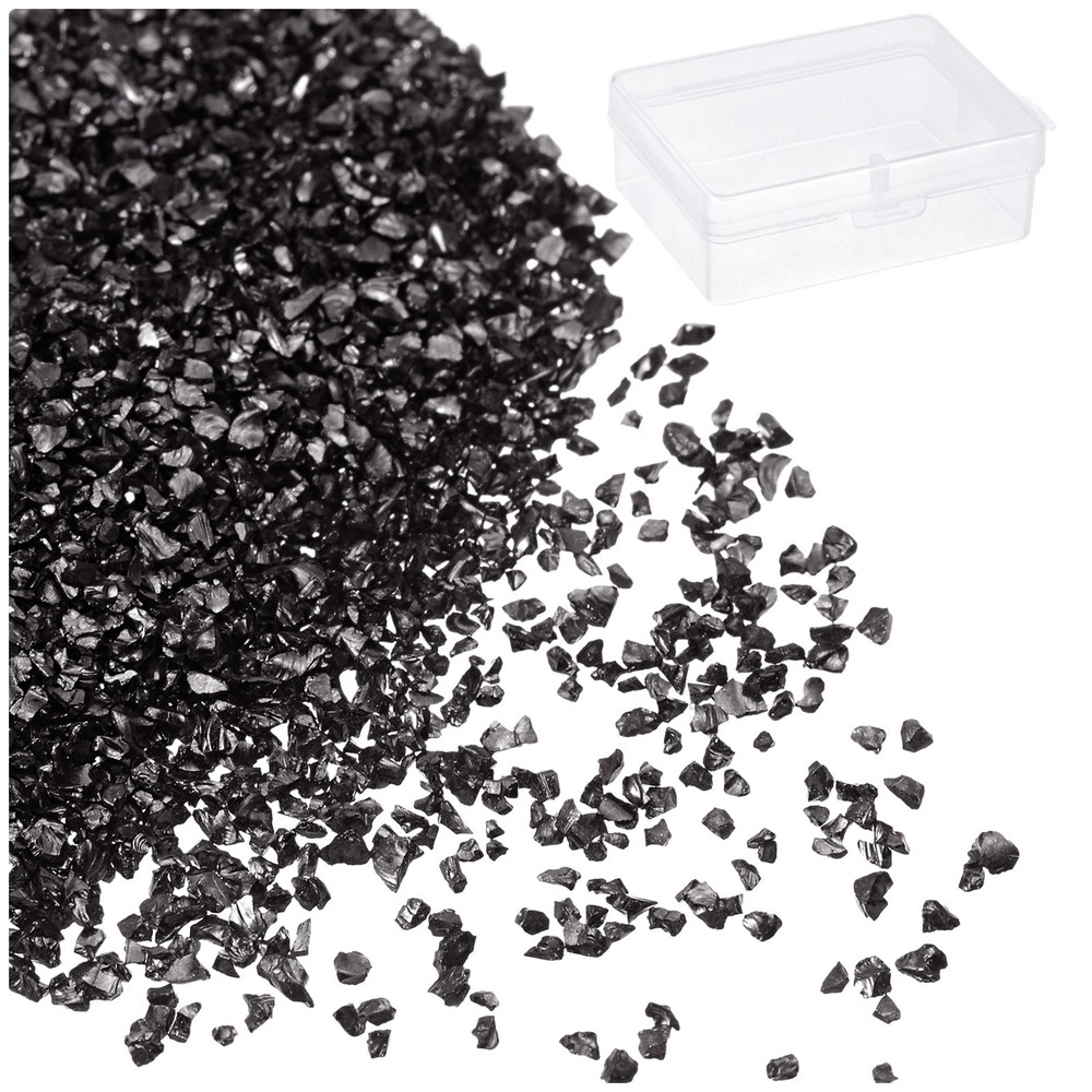50g Crushed Glass Chips 1-3mm Black