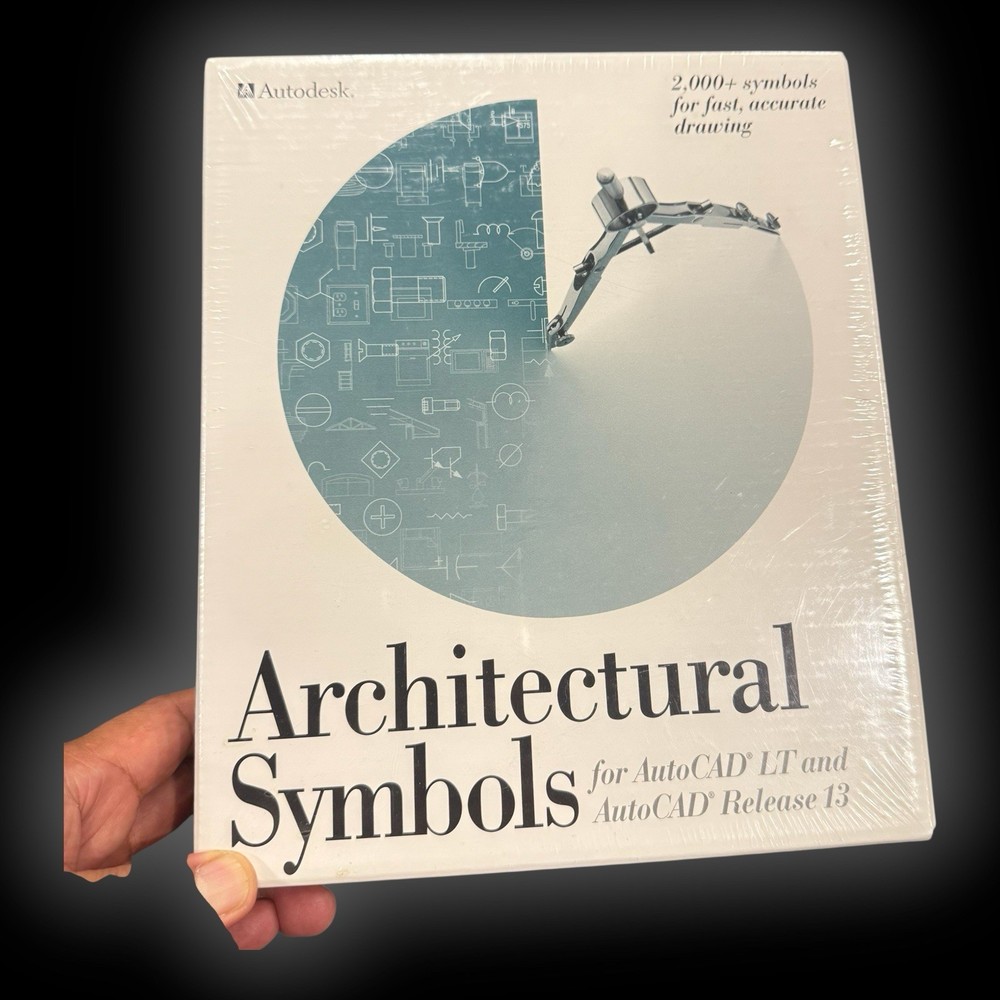 ARCHITECTURAL SYMBOLS AutoCAD LT Windows Autodesk 1996 Software CD Rom BIG BOX