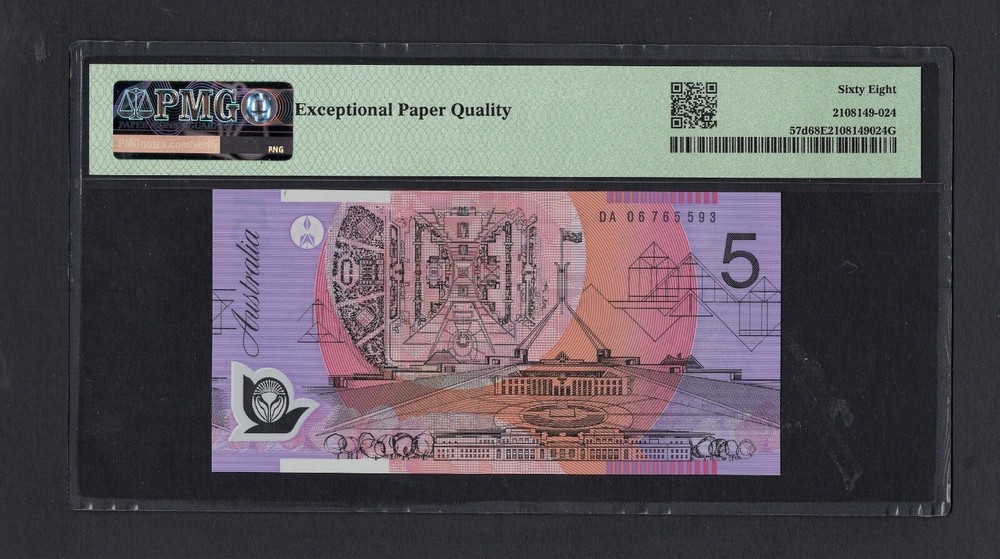 Australia 5 Dollars 2006 P57d Uncirculated Grade 68 Top Pop