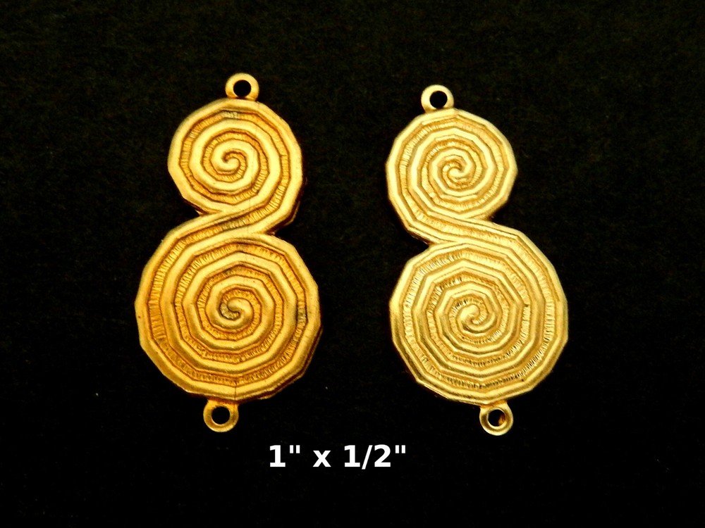 Greek Design / Raw Brass Stamping /Mirror Image / One Pair