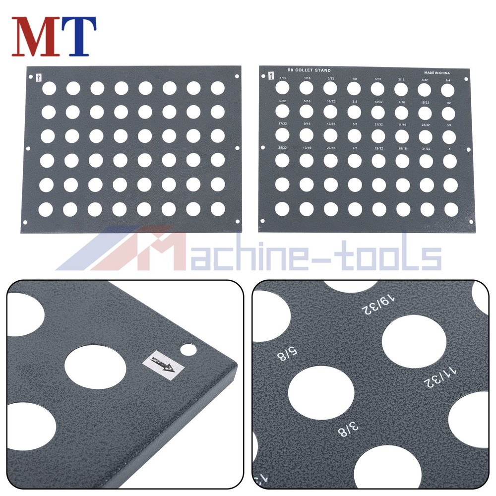 Durable R8 Collet Storage System - 48 Position Rack 0.98" Hole Size