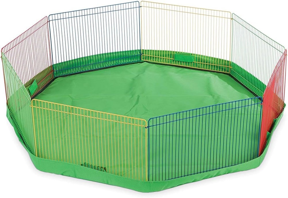 9-Panel 9'' High Multi-Color Plastic Wire Small Pet Playpen