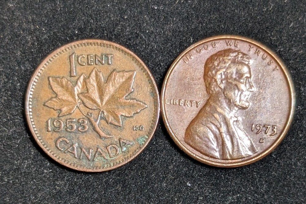 1953 Canada 1 Cent Circulated KM# 49 Brown