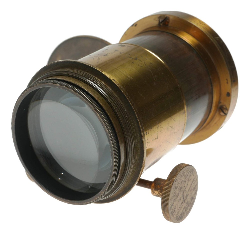 Antique Brass Petzval - Type Portrait Lens, Unknown Maker,