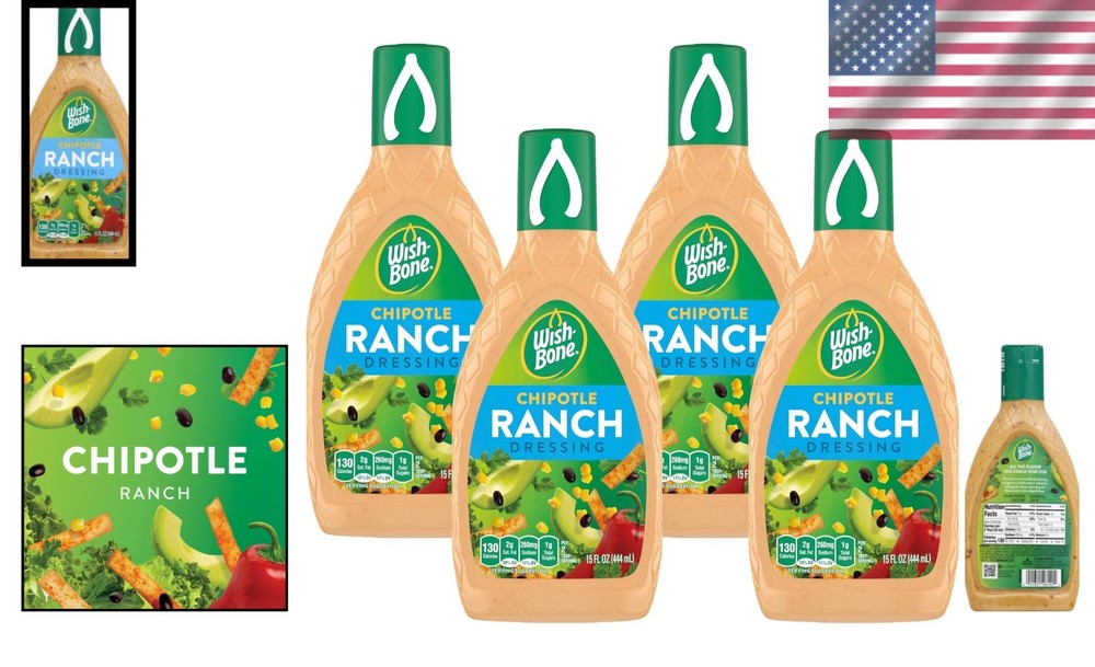 Chipotle Ranch Dressing by Wish-bone - 4 Bottles