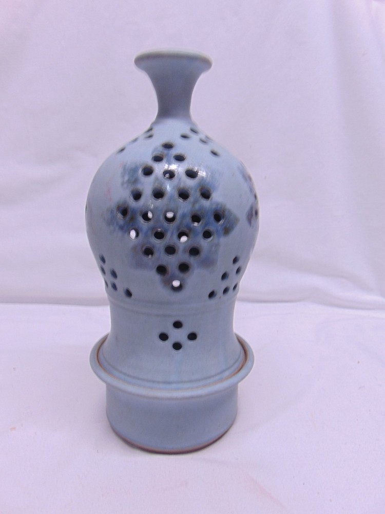 Stoneware Pottery 2 pc Incense Burner or Candle Holder Vintage