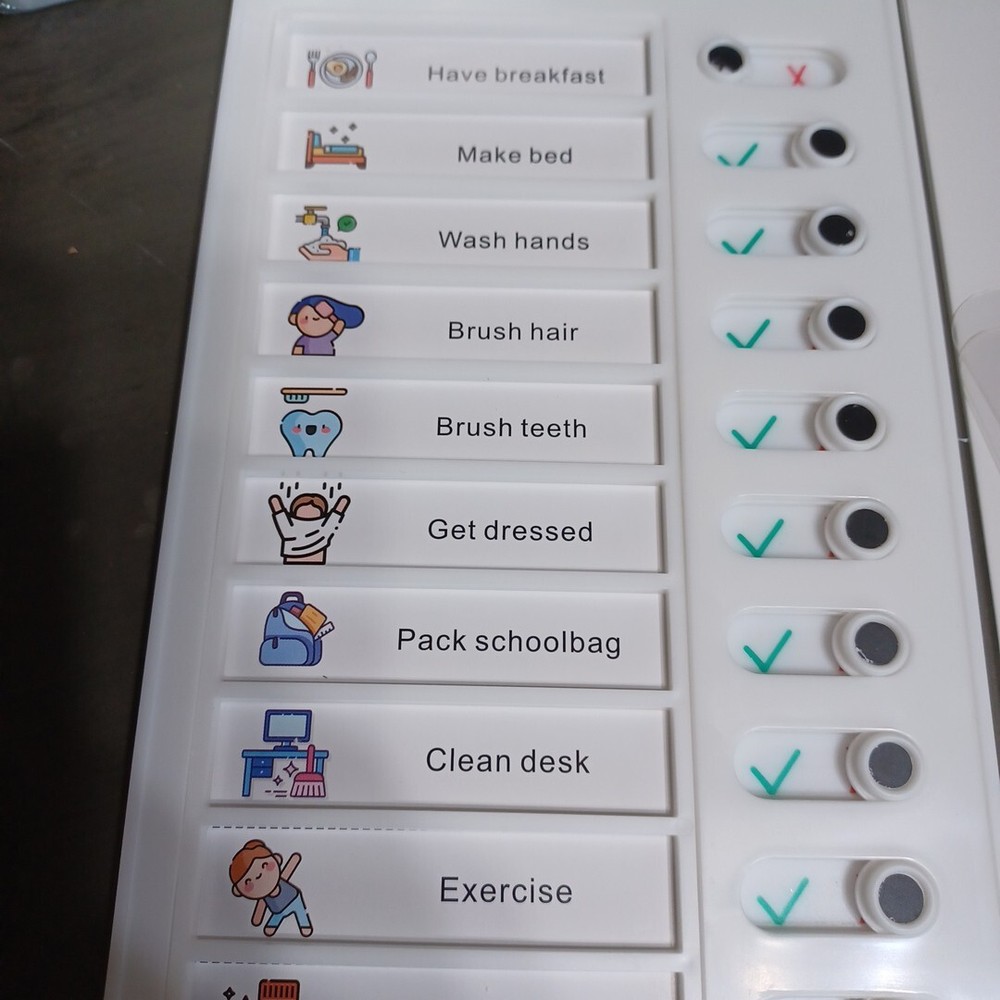 Checklist Board, Plastic Chore Chart to Do List Task Planner My Chore, White