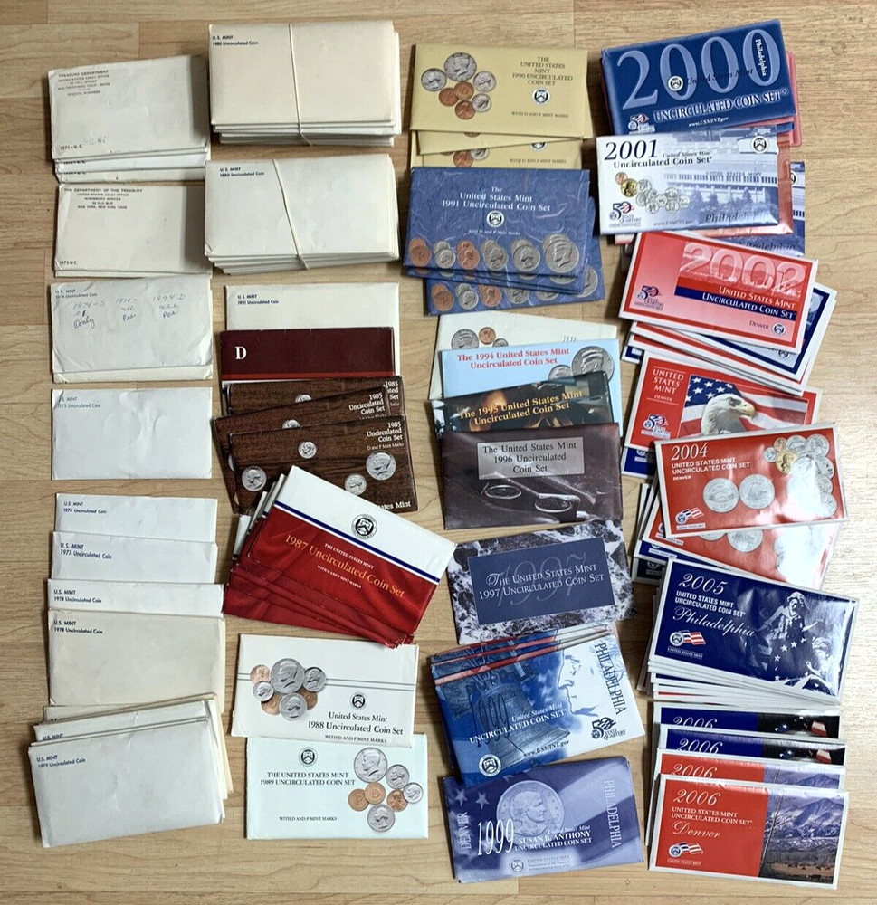 5x US Mint Sets ✯ Clad Silver ✯ Coins ✯ Lot 15 Years+ Estate Uncirculated