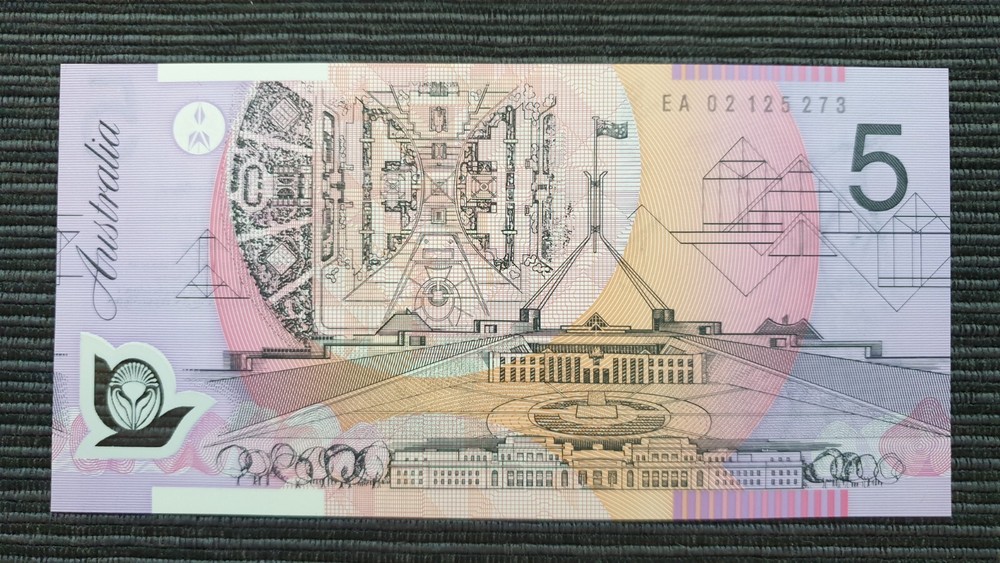 AUSTRALIA $5 2002 LAST PREFIX Macfarlane/Henry UNC Polymer Banknote EA02 125273
