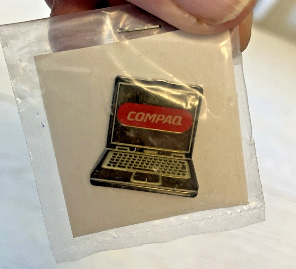 Compaq Computer Pin Employee Tie Tack Vintage