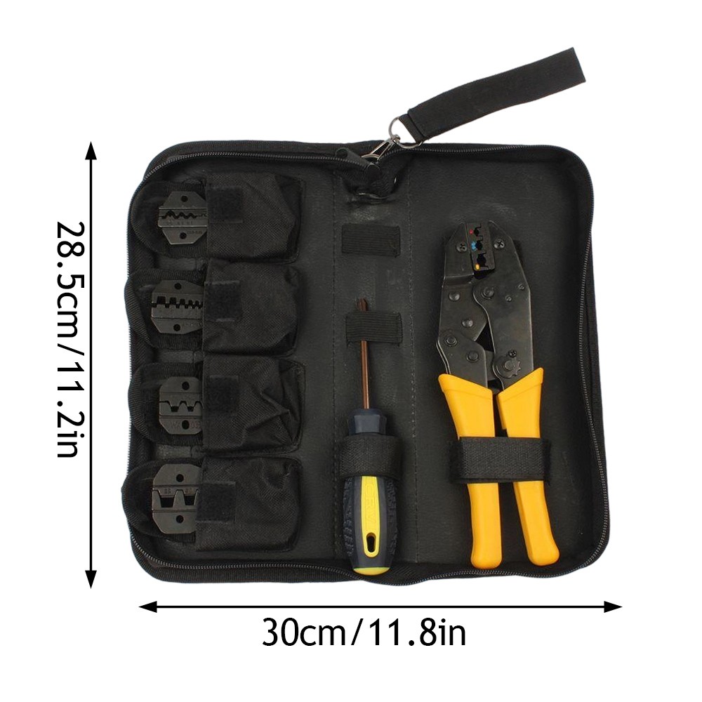 Self-Adjustable Crimping Pliers Tool Kit with Storage Bag for Electrical Work