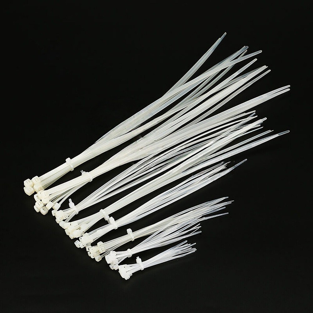 Cable Ties Self-locking Wraps Wire Cord White Strong Nylon Tie 3/4mm assorted